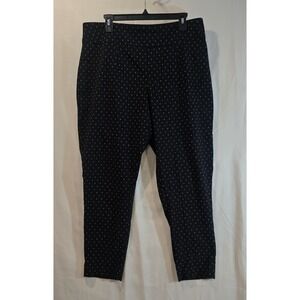 Est 1946 Classic Black Dot Print Straight Leg Pants Women's 16W